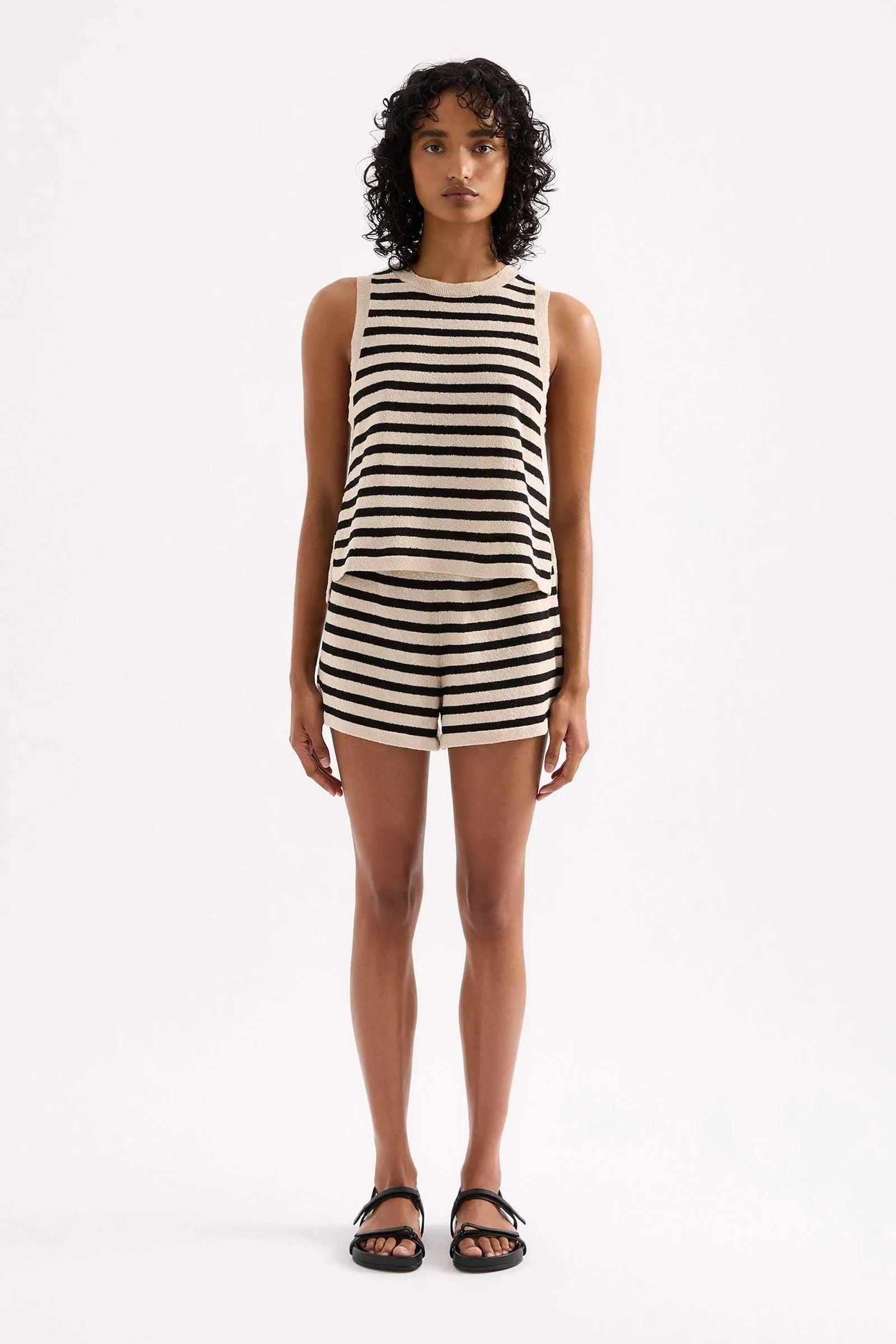 Nude Lucy Kayda Knit Tank in Black Stripe - the tartan fox