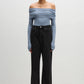 Nude Lucy Krishna Off Shoulder Knit in Sky - the tartan fox