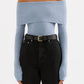 Nude Lucy Krishna Off Shoulder Knit in Sky - the tartan fox