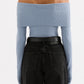 Nude Lucy Krishna Off Shoulder Knit in Sky - the tartan fox
