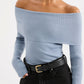 Nude Lucy Krishna Off Shoulder Knit in Sky - the tartan fox
