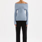 Nude Lucy Krishna Off Shoulder Knit in Sky - the tartan fox