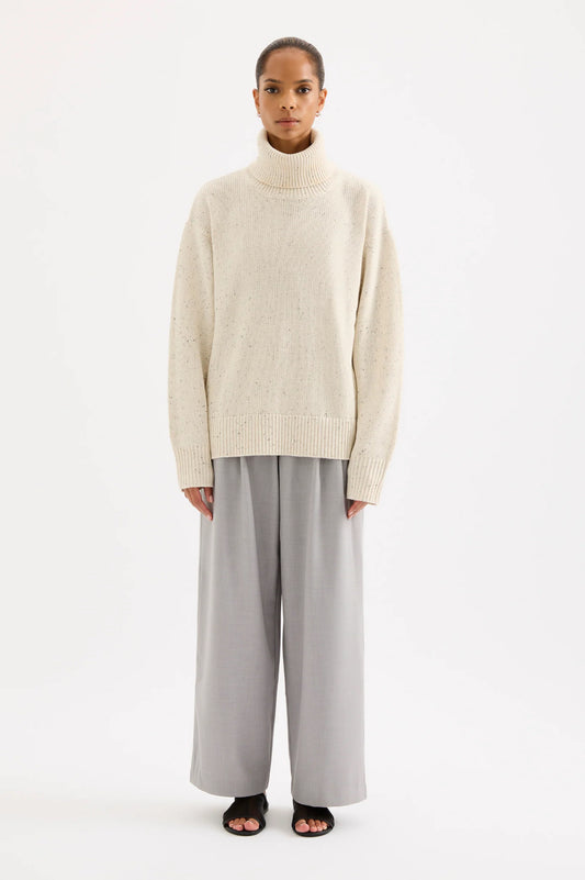 Nude Lucy Lander Turtleneck Knit in Oat Speckle - the tartan fox