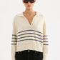Nude Lucy Logan Rugby Knit in Cloud Stripe - the tartan fox