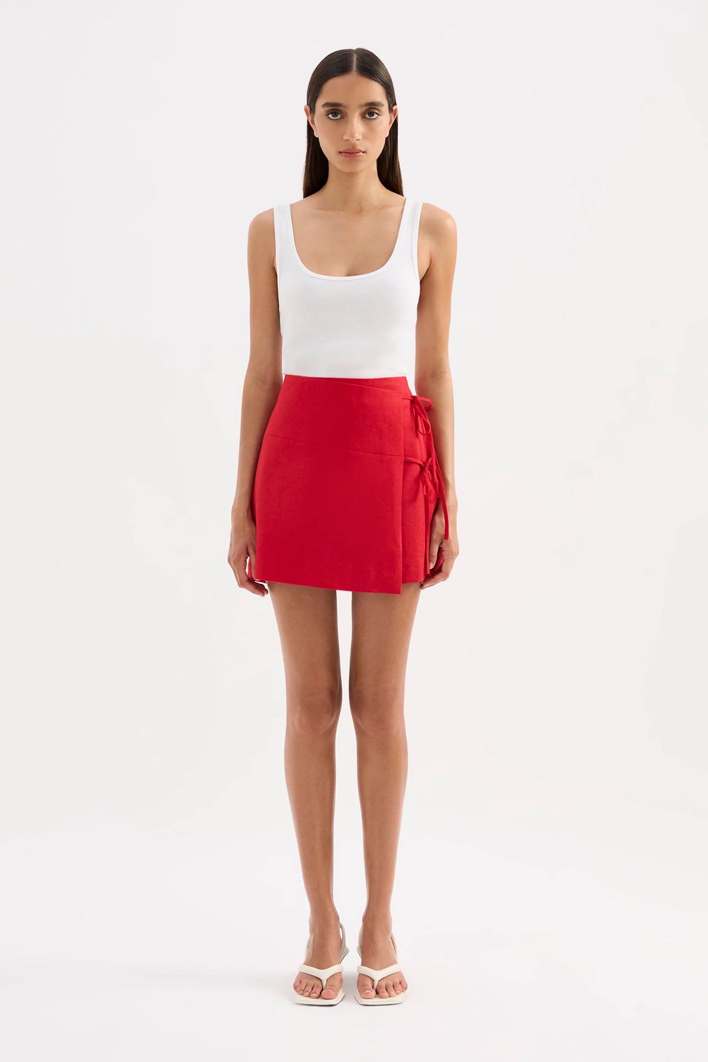 Nude Lucy Lotta Linen Mini Skirt in Vermillion
