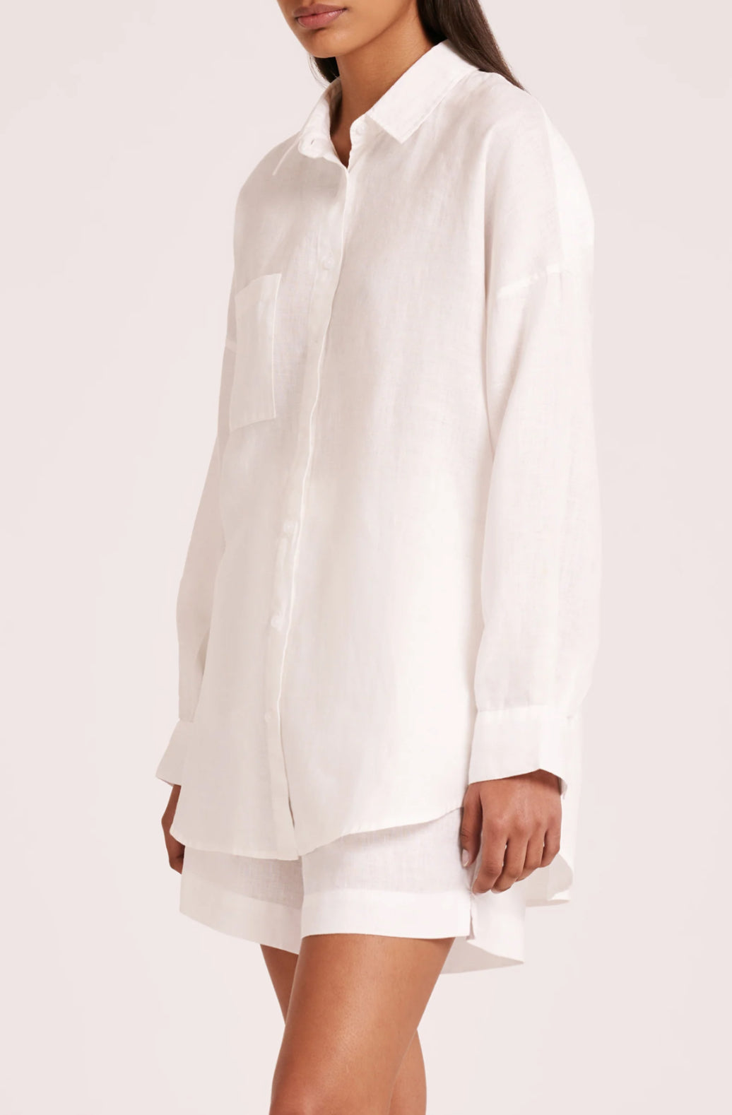 Nude Lucy Lounge Heritage Linen Shirt in White - the tartan fox