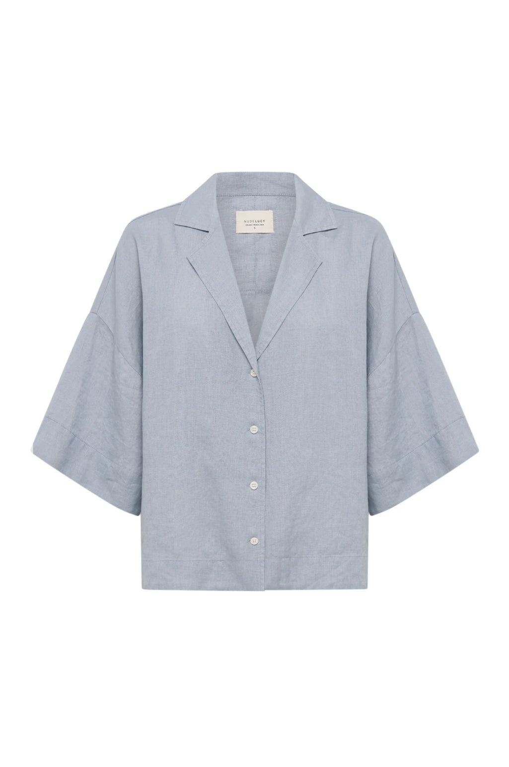 Nude Lucy Lounge Linen Shirt in Storm - the tartan fox
