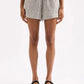 Nude Lucy Lounge Stripe Linen Short in Black Stripe - the tartan fox