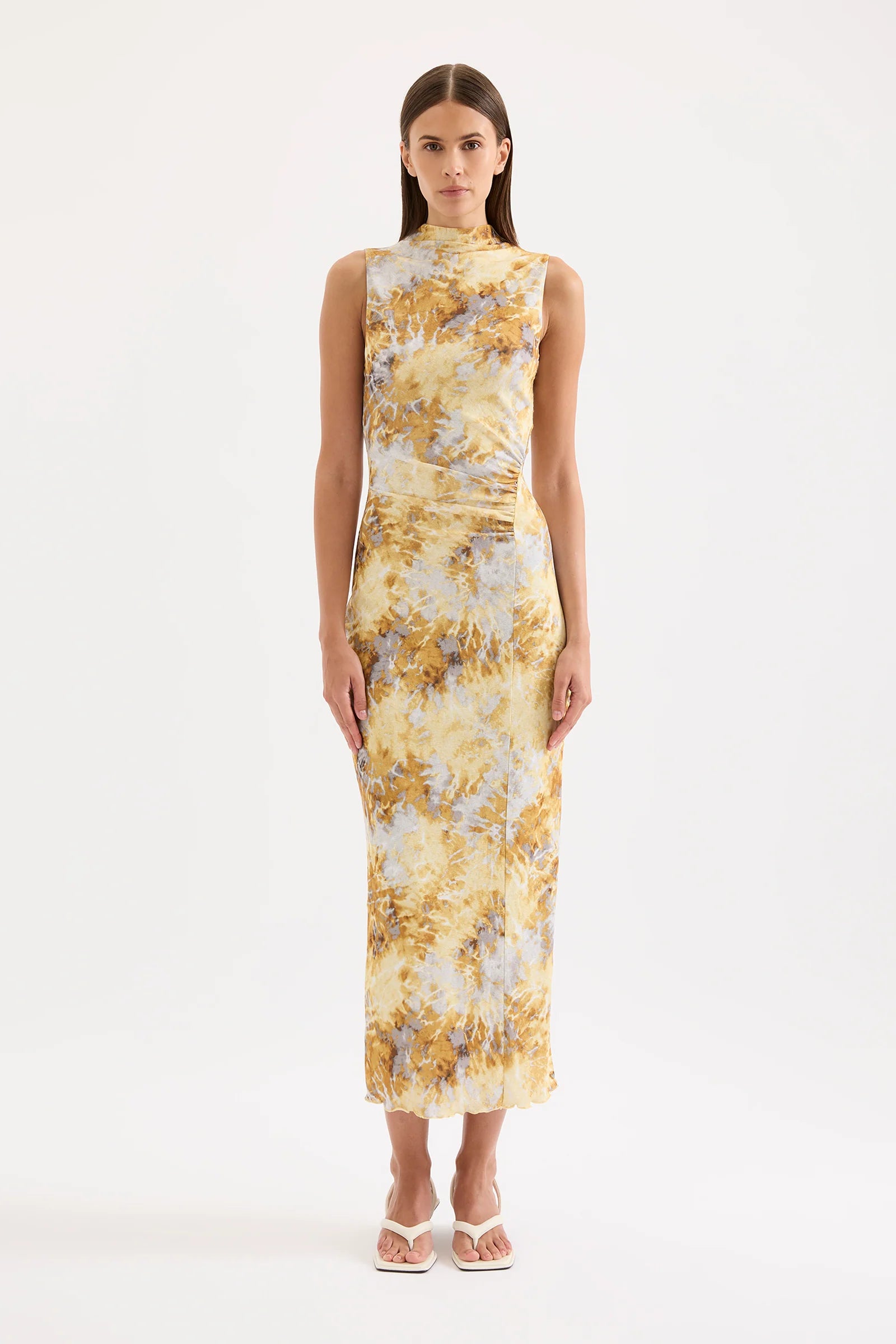 Nude Lucy Lumine Mesh Maxi Dress in Lumine - the tartan fox