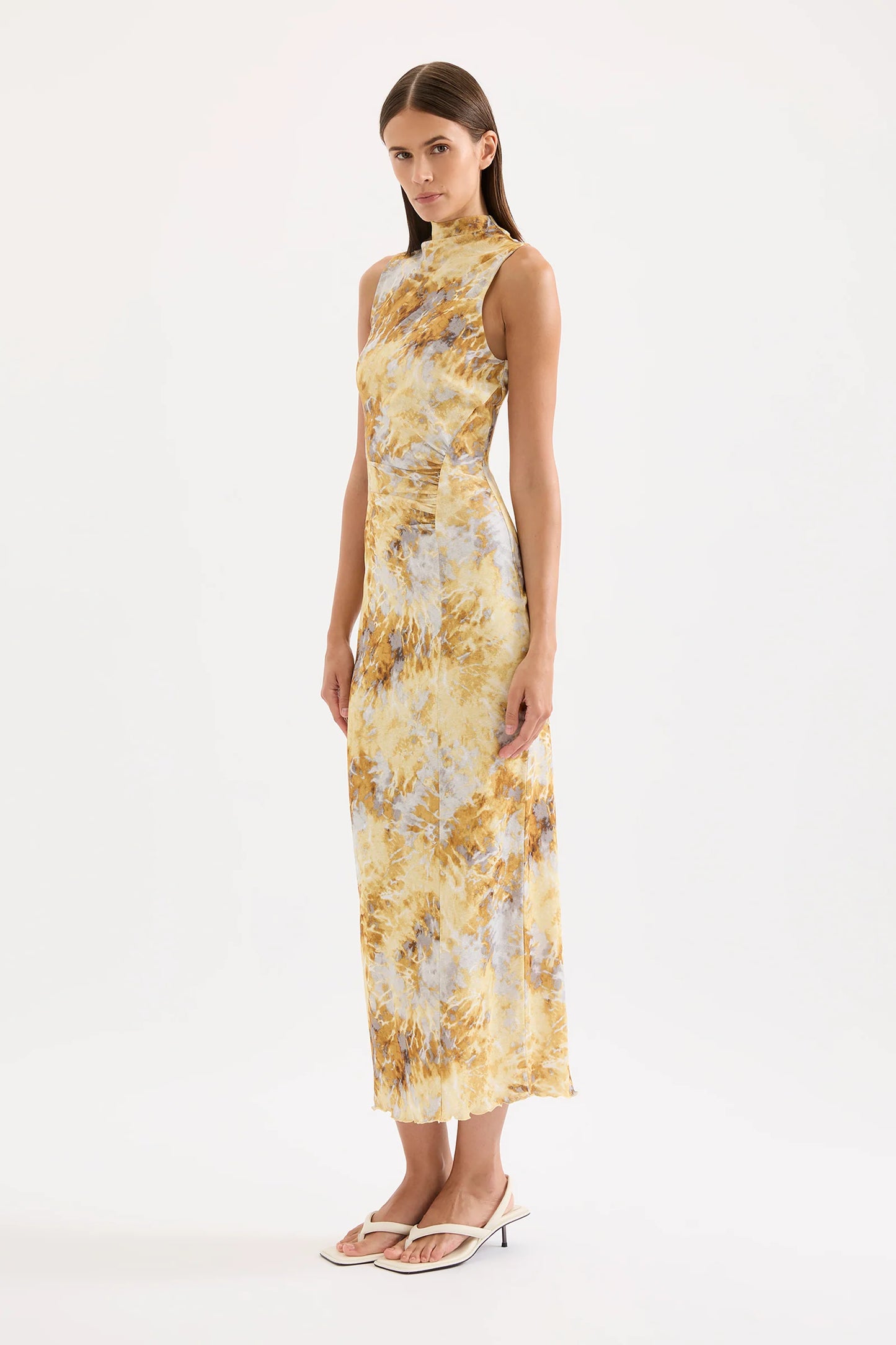 Nude Lucy Lumine Mesh Maxi Dress in Lumine - the tartan fox