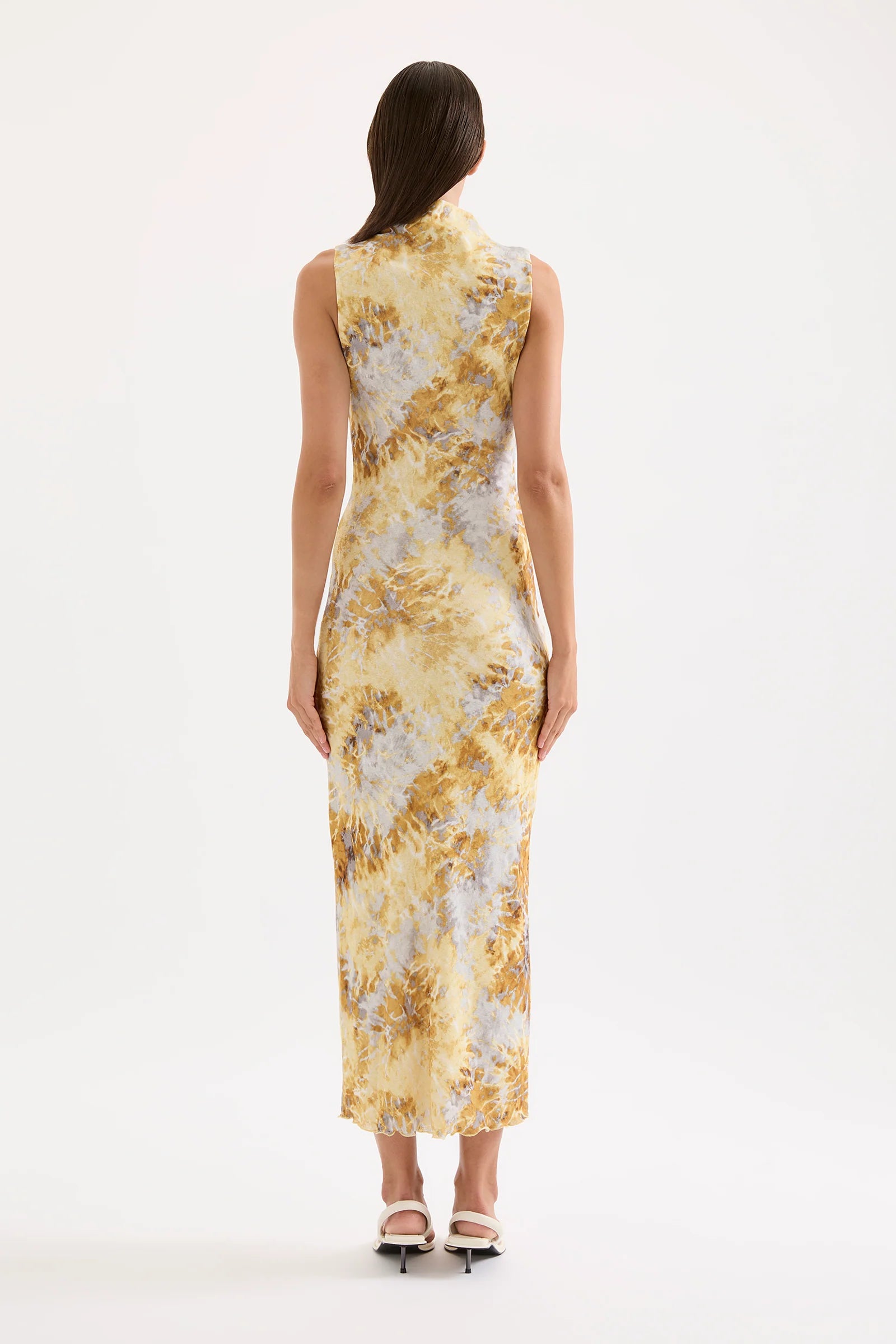 Nude Lucy Lumine Mesh Maxi Dress in Lumine - the tartan fox