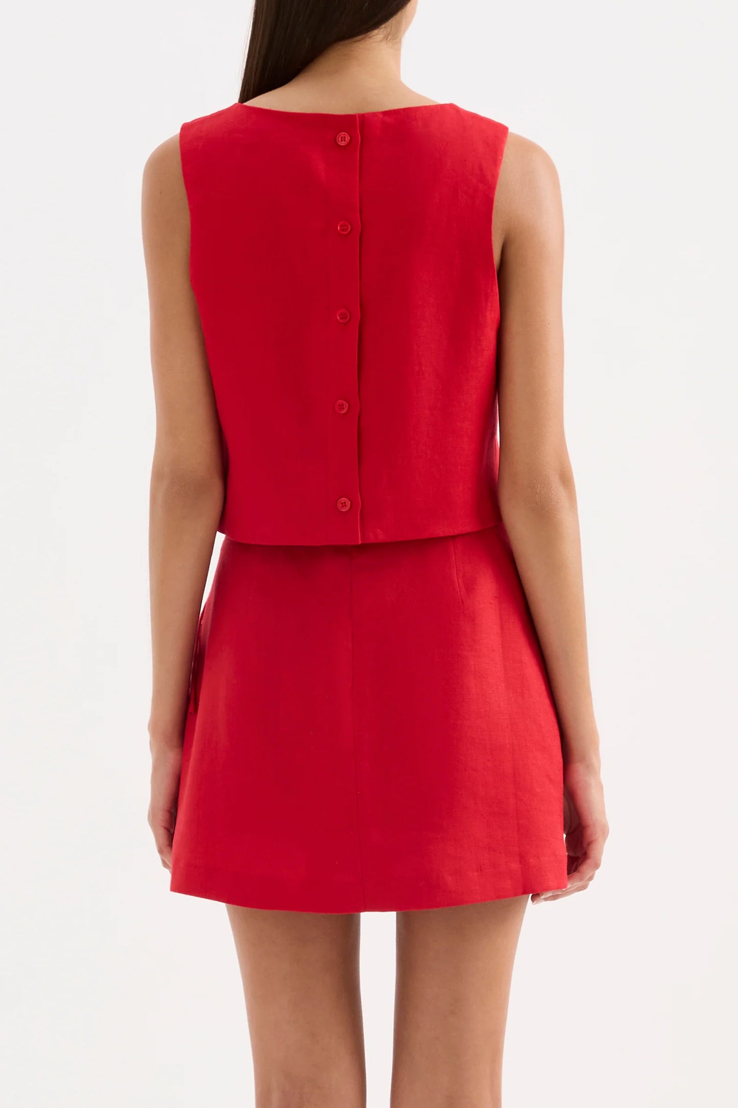 Nude Lucy Marli Linen Top in Vermillion