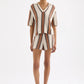 Nude Lucy Oda Knit Shorts in Manuka Stripe - the tartan fox