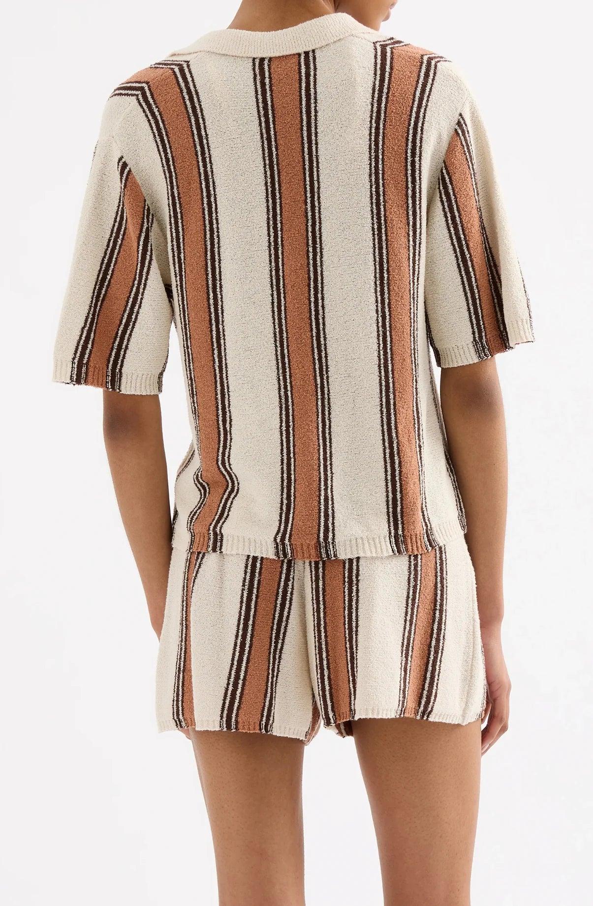 Nude Lucy Oda Knit Top in Manuka Stripe - the tartan fox