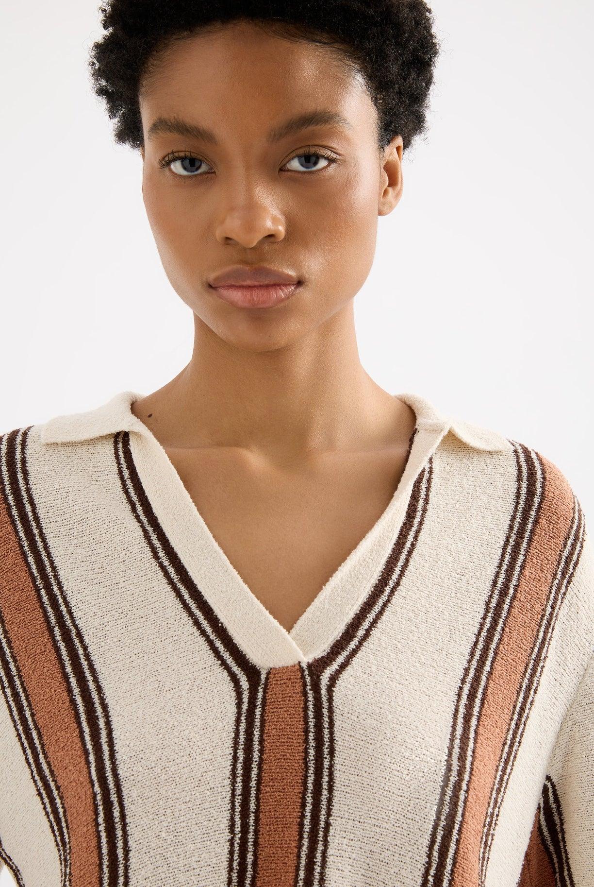 Nude Lucy Oda Knit Top in Manuka Stripe - the tartan fox