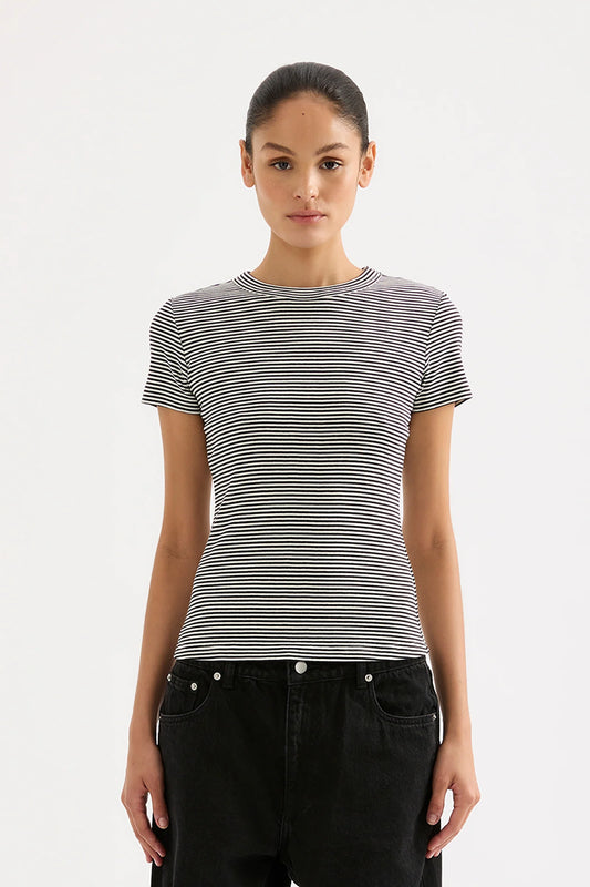 Nude Lucy Organic Baby Tee in Black Stripe - the tartan fox