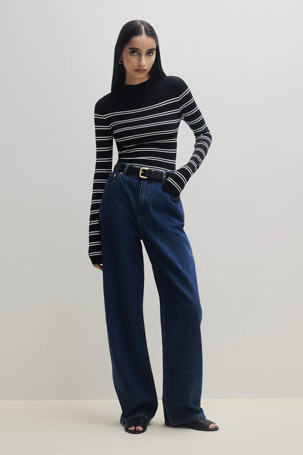 Nude Lucy Organic Baggy Jean in Force Blue - the tartan fox