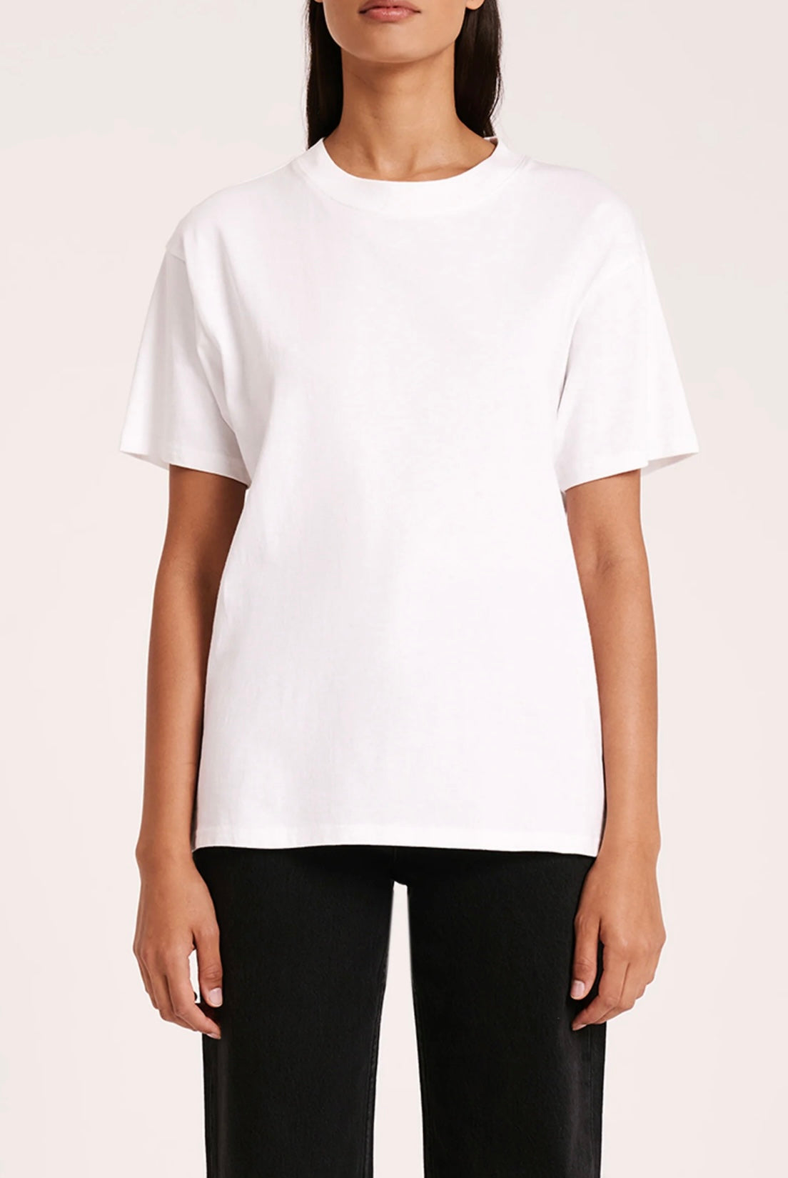 Nude Lucy Organic Boyfriend Tee in White - the tartan fox