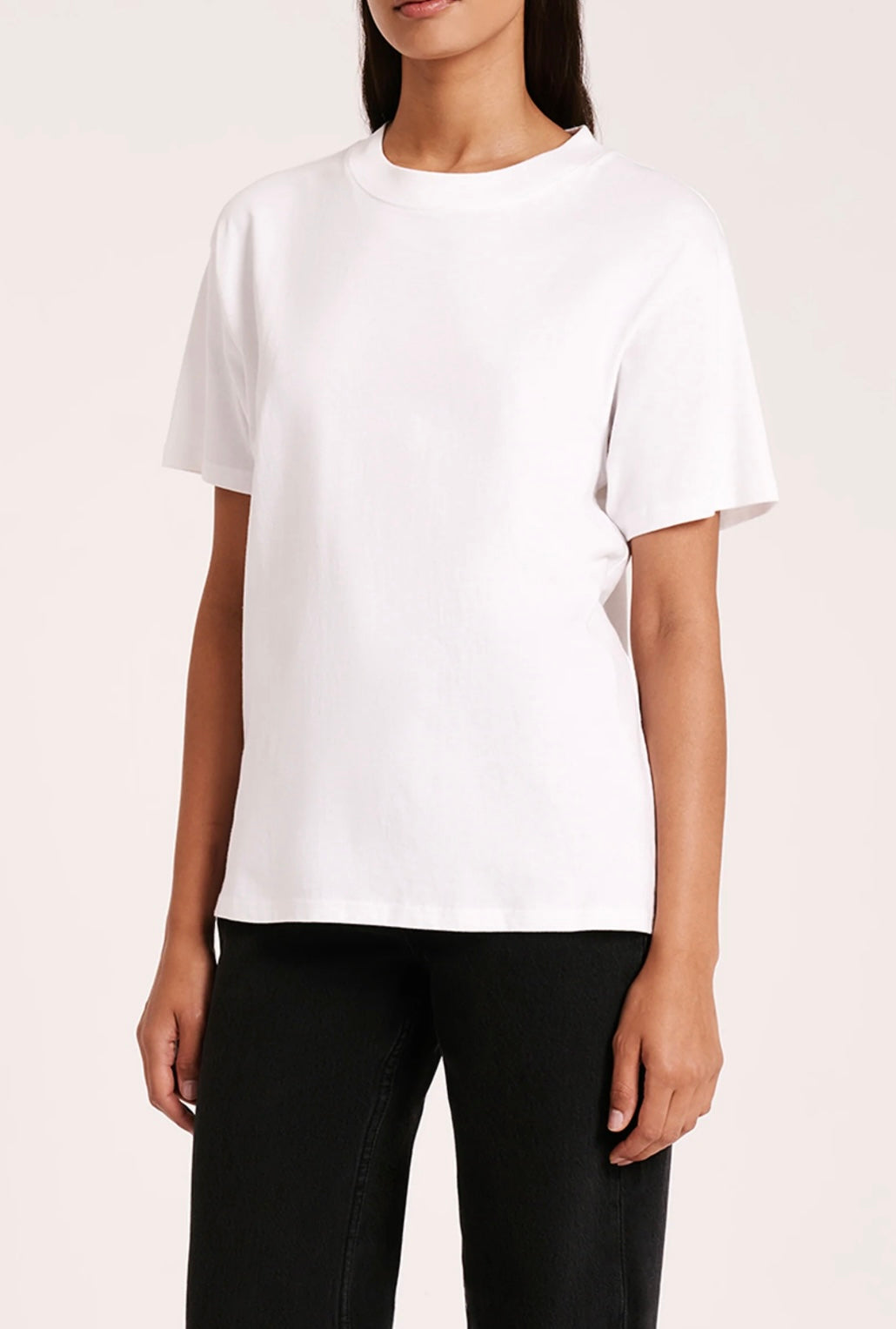 Nude Lucy Organic Boyfriend Tee in White - the tartan fox