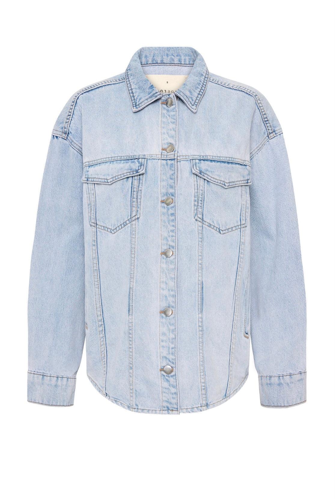 Nude Lucy Organic Denim Jacket in Clear Blue - the tartan fox