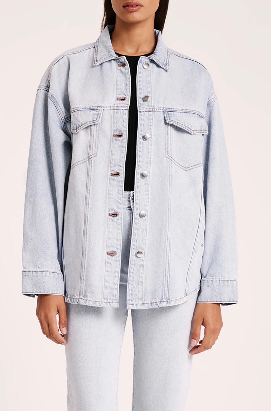 Nude Lucy Organic Denim Jacket in Clear Blue - the tartan fox