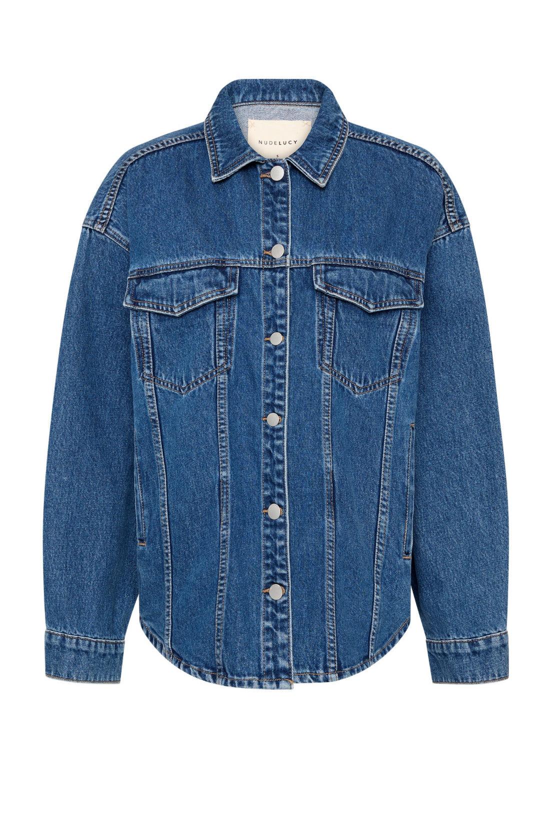 Nude Lucy Organic Denim Jacket in Vintage Blue - the tartan fox