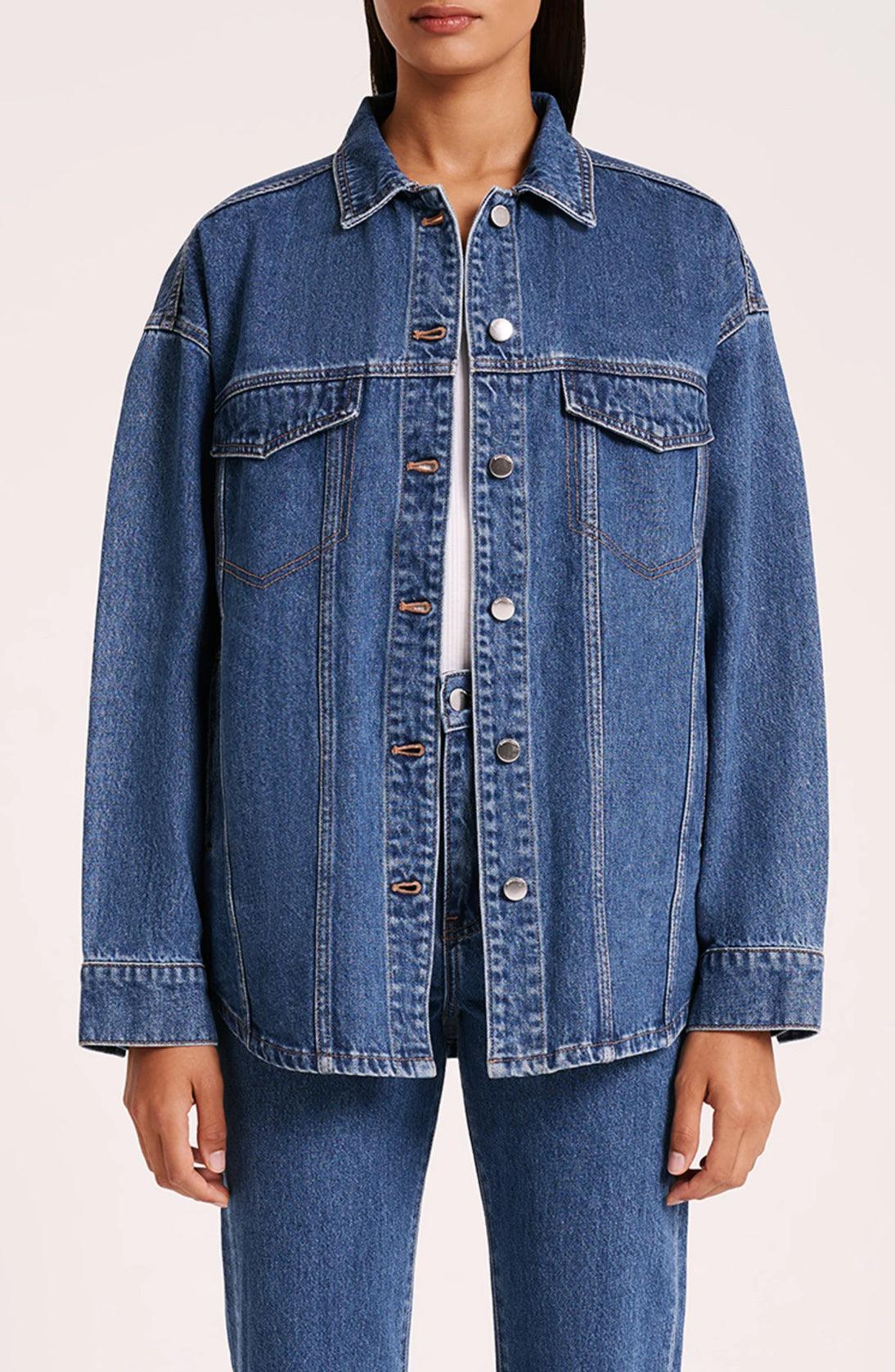 Nude Lucy Organic Denim Jacket in Vintage Blue - the tartan fox