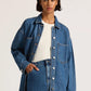 Nude Lucy Organic Denim Overshirt in Vintage Blue - the tartan fox