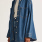 Nude Lucy Organic Denim Overshirt in Vintage Blue - the tartan fox