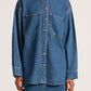 Nude Lucy Organic Denim Overshirt in Vintage Blue - the tartan fox