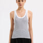 Nude Lucy Organic Stripe Rib Singlet in Black Stripe - the tartan fox