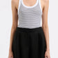 Nude Lucy Organic Stripe Rib Singlet in Black Stripe - the tartan fox