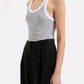 Nude Lucy Organic Stripe Rib Singlet in Black Stripe - the tartan fox