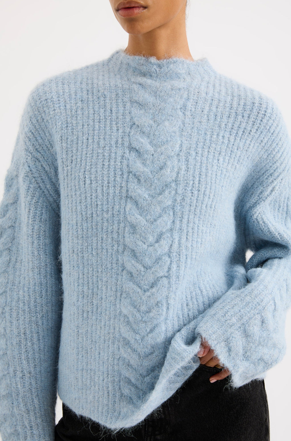 Nude Lucy Paige Cable Knit in Sky - the tartan fox