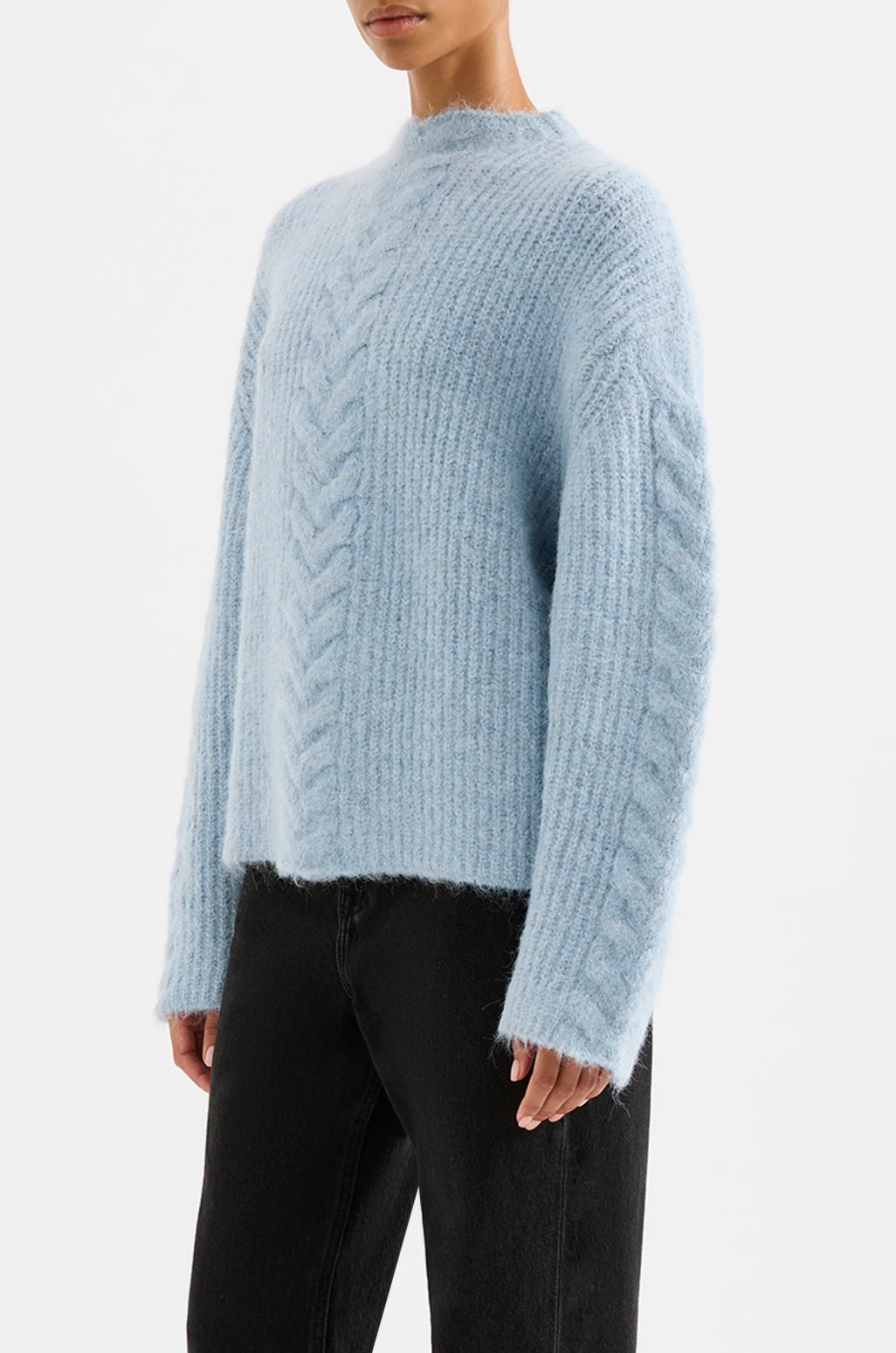 Nude Lucy Paige Cable Knit in Sky - the tartan fox