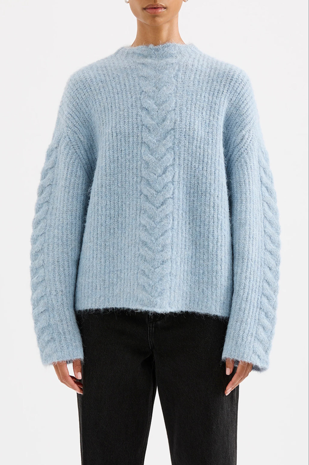 Nude Lucy Paige Cable Knit in Sky - the tartan fox