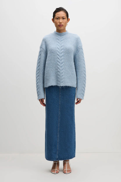Nude Lucy Paige Cable Knit in Sky - the tartan fox