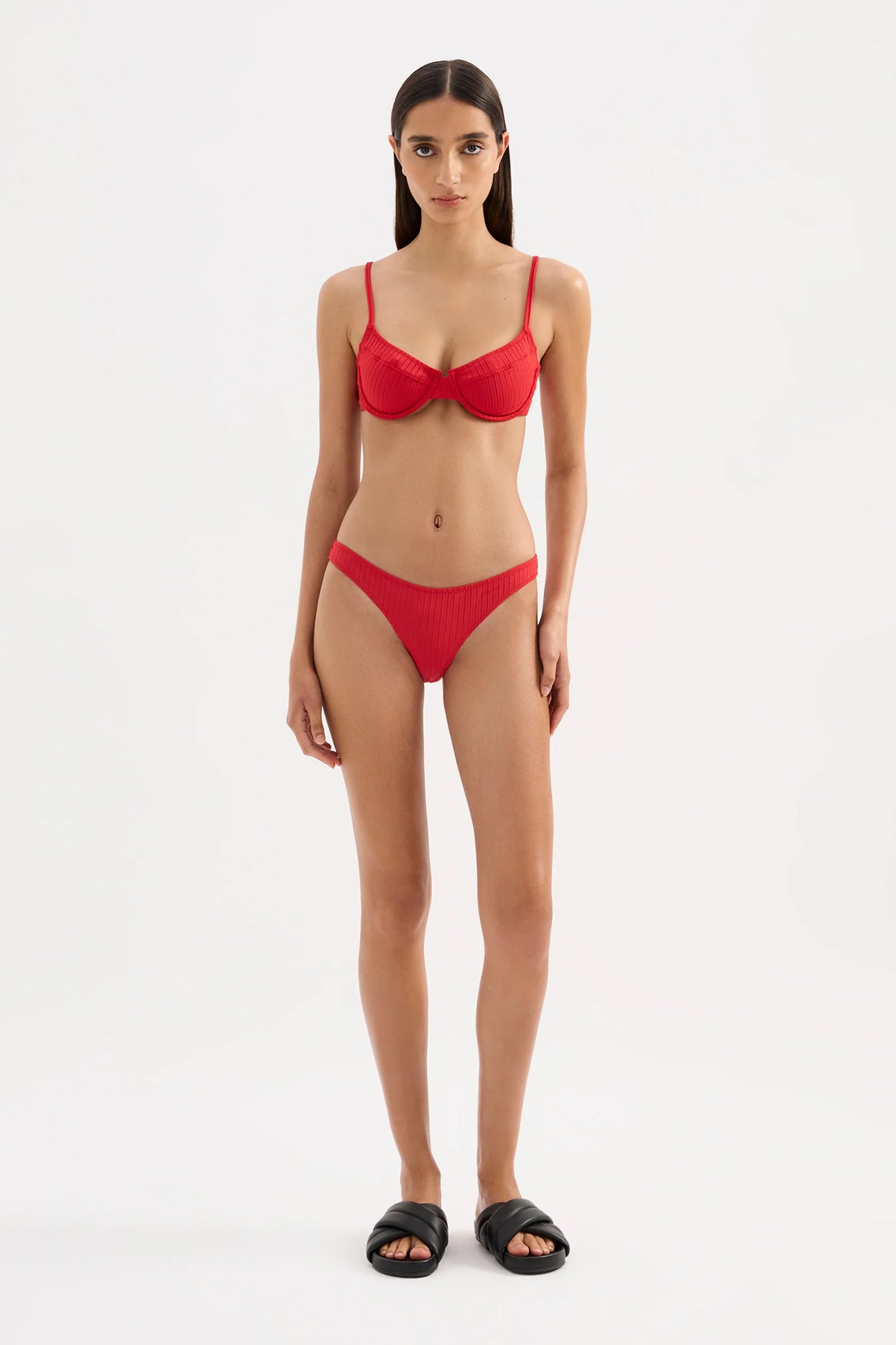 Nude Lucy Rib Bralette in Vermillion