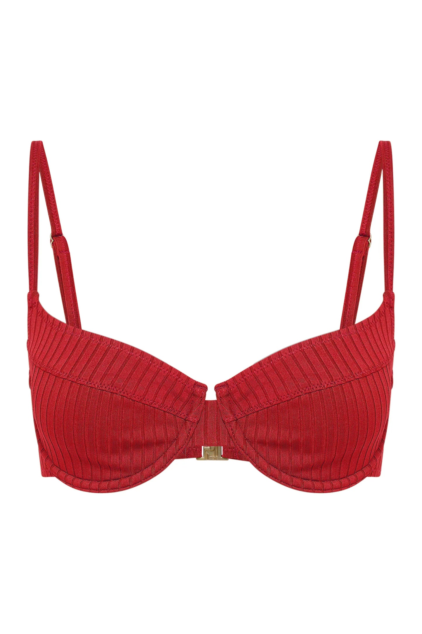 Nude Lucy Rib Bralette in Vermillion