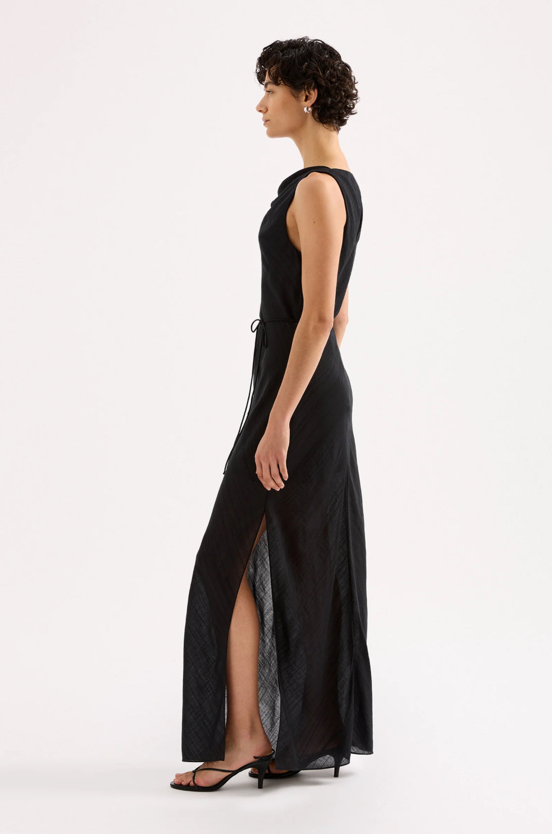 Nude Lucy Serine Maxi Dress in Black - the tartan fox