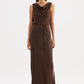 Nude Lucy Serine Maxi Dress in Chocolate
