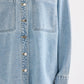 Nude Lucy Sheeba Denim Overshirt in Sky Blue - the tartan fox