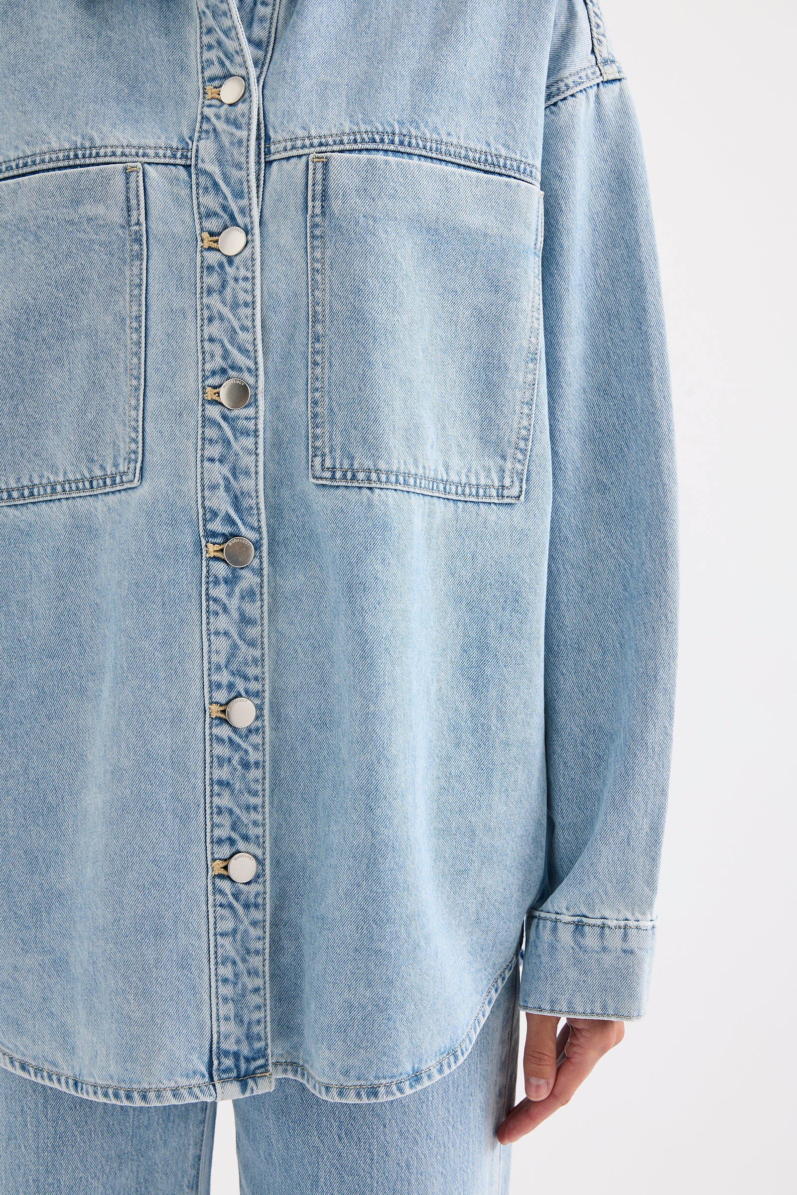 Nude Lucy Sheeba Denim Overshirt in Sky Blue - the tartan fox