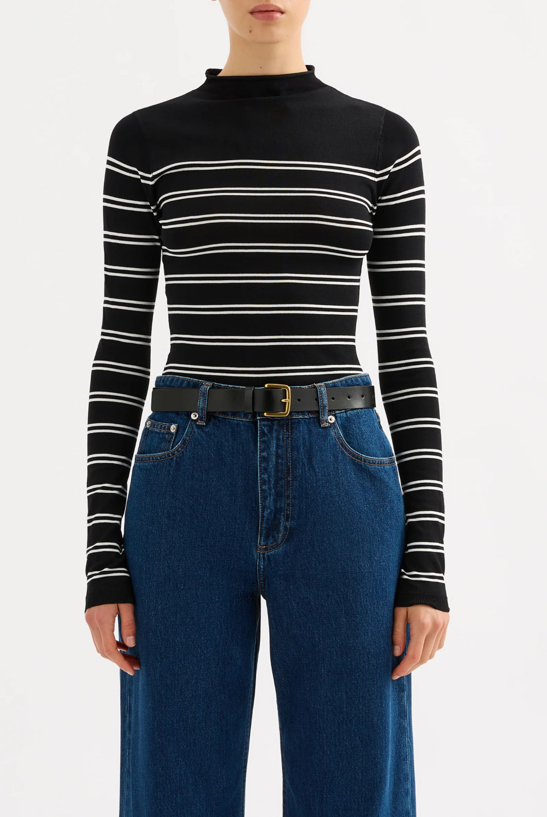 Nude Lucy Tabi Sheer Knit in Black Stripe - the tartan fox