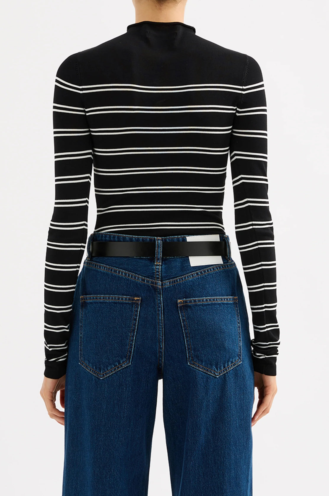 Nude Lucy Tabi Sheer Knit in Black Stripe - the tartan fox