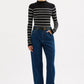 Nude Lucy Tabi Sheer Knit in Black Stripe - the tartan fox