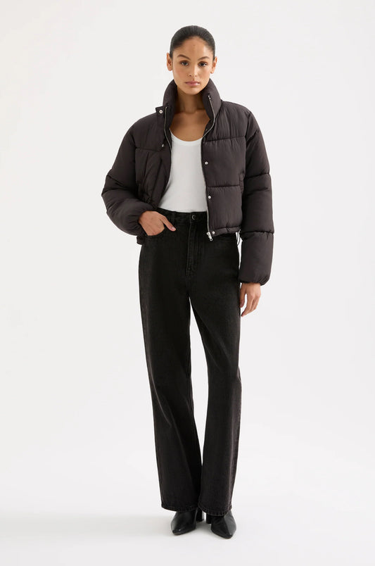 Nude Lucy Topher Puffer Jacket in Coal - the tartan fox