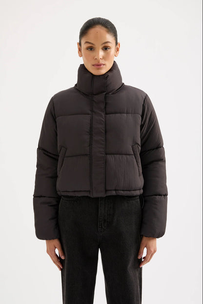 Nude Lucy Topher Puffer Jacket in Coal - the tartan fox