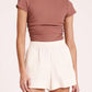 Nude Lucy Tye Gathered Tee in Russet - the tartan fox