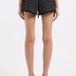 Nude Lucy Zosia Stripe Knit Shorts in Black Stripe - the tartan fox